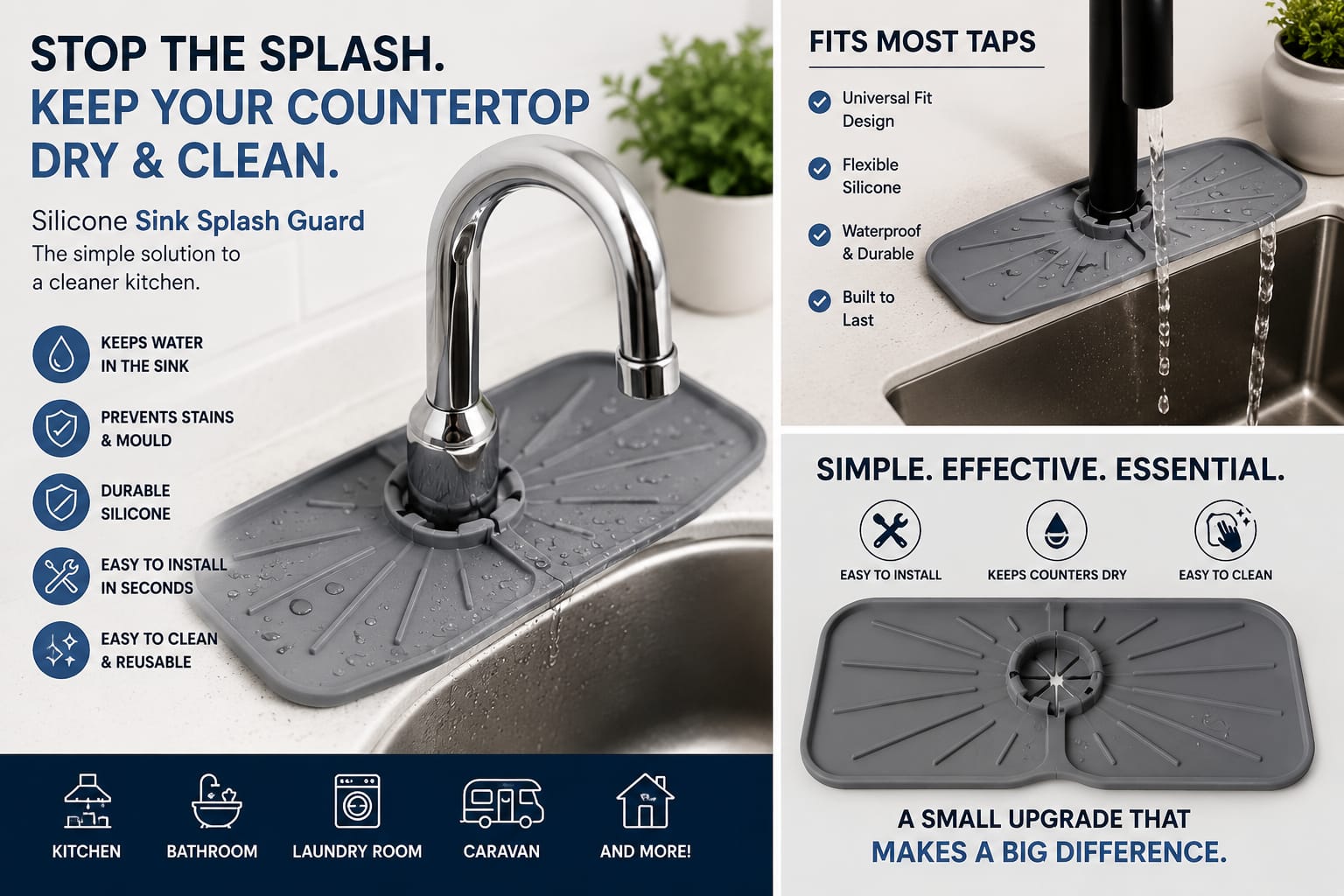 Silicone Sink Splash Guard (2-Pack)