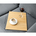 Bamboo Sofa Tray with Dimensions - Enhanced